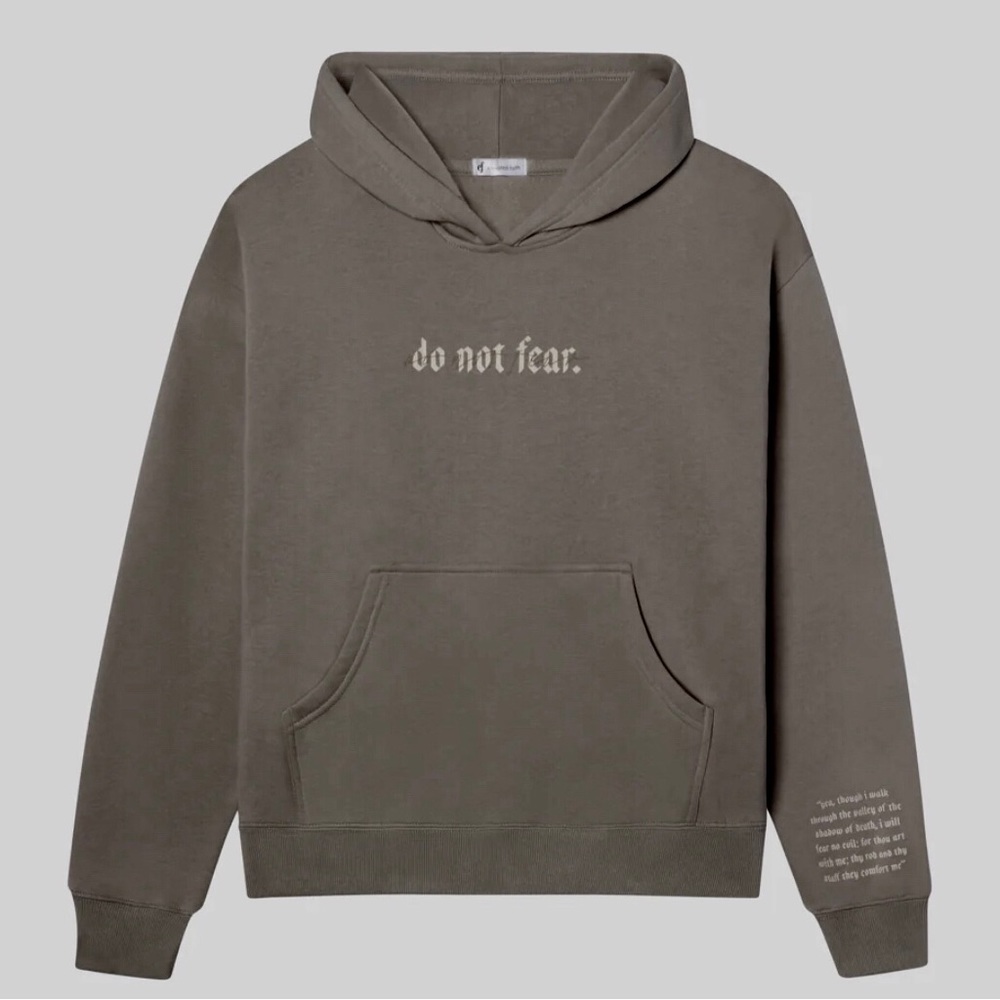 Do Not Fear Grey Unisex Hoodie size Large